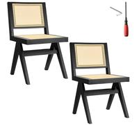 tectake Accent Chair Lizzy Set Of 2 - Black | Size: 2 Pack TECTAKE Black 2 Pack