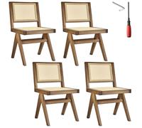 tectake Accent Chair Lizzy Set Of 4 - Light Oak | Size: 4 Pack TECTAKE Light Oak 4 Pack