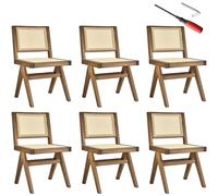 tectake Accent Chair Lizzy Set Of 6 - Light Oak | Size: 6 Pack TECTAKE Light Oak 6 Pack