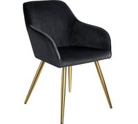 tectake Accent Chair Marilyn Per Piece - Black/Gold in Black | Size: 1 Pack TECTAKE Black 1 Pack
