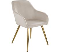 tectake Accent Chair Marilyn Per Piece - Taupe/Gold in Taupe | Size: 1 Pack TECTAKE Taupe 1 Pack