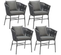 tectake Accent Chair Valeiras in Dark Grey | Size: 4 Person TECTAKE Dark Grey 4 Person