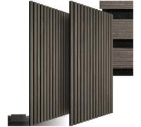 Tectake Acoustic Wall Panels With Wood Veneer Slats, Thick Felt And Easy To Install Set Of 2 - Oak Gray