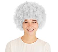 tectake Afro Wig | Clown in White TECTAKE White One Size