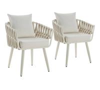 tectake Aluminium Garden Chair Set Lugano in Beige | Size: 1 Seater TECTAKE Beige 1 Seater