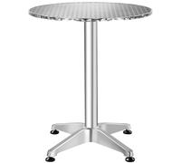 tectake Aluminum Bistro Table, 60 Cm Diameter, Height-Adjustable Frederic in Grey | Size: 2 Seater TECTAKE Grey 2 Seater