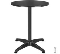 tectake Aluminum Bistro Table Frederic Ø 60 Cm, Height-Adjustable Frederic in Black | Size: 2 Seater TECTAKE Black 2 Seater