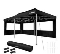 tectake Aluminum Folding Pavilion Viola in Black | Size: Large TECTAKE Black Large