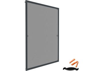 tectake Aluminum-Framed Window Screens in Dark Grey | Size: 1200mm x 1000mm TECTAKE Dark Grey 1200mm x 1000mm
