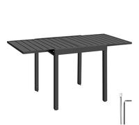 Tectake 1 Aluminum Garden Table Campos Extendable, Height-Adjustable - Dark Grey