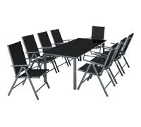 Tectake Aluminum Seating Set 8+1 - Anthracite - 1