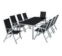 tectake Aluminum Seating Set 8+1 in Silver | Size: XL TECTAKE Silver XL