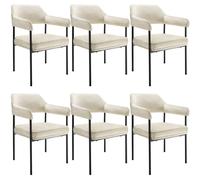 TecTake Armchair Doã©, Upholstered, Steel Legs, White