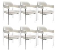 TecTake Armchair Doã©, Upholstered, Steel Legs, White