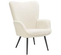 tectake Armchair Hygge - Bouclé Cream/Black TECTAKE Multicolor