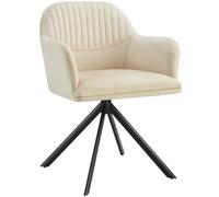 tectake Armchair Lona Per Piece - Cream/Black in Cream | Size: 1 Pack TECTAKE Cream 1 Pack