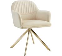 Tectake Lona Armchair - Cream And Gold, Cream