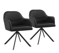 tectake Armchair Lona Set Of 2 - Black/Black in Black | Size: 2 Pack TECTAKE Black 2 Pack