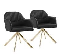 Lona Set of Two Armchairs - Black and Gold, Black