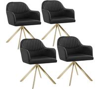 Lona Set of Four Armchairs - Black and Gold, Black