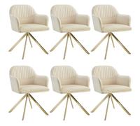 tectake Armchair Lona in Cream | Size: 6 Pack TECTAKE Cream 6 Pack