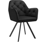 Tectake 1 Armchair Lucia - Padded, Quilted Pattern, 180 Degree Swivel Chair - Black