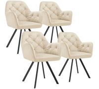 Lucia Armchair - Cream Set of 4, none