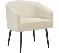 Tectake 1 Armchair Mysig - Padded, Bouclé Cover, Continuous Arm And Backrest - Cream