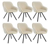 Tectake Snug Armchair Cream Set Of 6, Cream