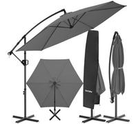 Tectake Artemis 360 Degree Rotating And Tilting Umbrella, 3 X 3 M - Grey