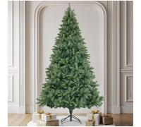 tectake® Artificial Christmas Tree in Green with Foldable Metal Stand, Realistic Christmas Tree with Lifelike Needles & Bendable Branches, Eco-Friendly Xmas Tree with Easy Setup & Storage - 210 cm