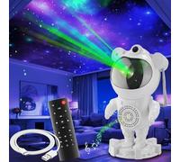 tectake® Astronaut Galaxy Projector with 4 Colours, LED Nebulae, Moon & Star Projector with Pre-Set Sounds & Bluetooth Connection, Starry Night Light for Bedroom & Gaming Room, Incl. Remote - White