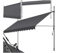 tectake Awning in Black | Size: Large TECTAKE Black Large
