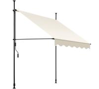 tectake Awning with hand crank - pressure fitted, height adjustable in Beige | Size: Large TECTAKE Beige Large