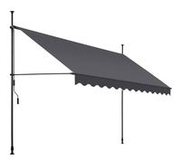 tectake Awning with hand crank - pressure fitted, height adjustable | Size: Large TECTAKE Multicolor Large