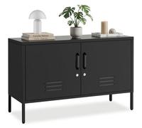 Tectake Baker Sideboard, Magnetic Closure, Adjustable Shelf 40 Cm - Black
