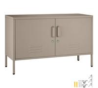 tectake Baker Sideboard, Magnetic Closure, Adjustable Shelf in Taupe TECTAKE Taupe