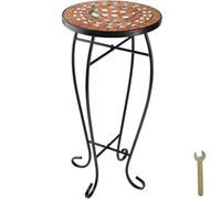 tectake Terracotta Mosaic Pattern Balcony Table - Size: 61.5 x 30 x 30cm - Red - Wilko