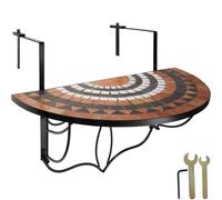 tectake Balcony Table with Mosaic Pattern | Size: 2 Seater TECTAKE Multicolor 2 Seater