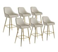 tectake Bar Stool Avane Cream/Gold Set Of 6 TECTAKE Multicolor