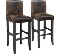 tectake Bar Stool Dover Antique Brown Set Of 2 TECTAKE Brown