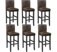 tectake Bar Stool Dover Antique Brown Set Of 6 TECTAKE Brown