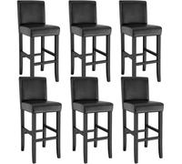 tectake Bar Stool Dover Black Set Of 6 TECTAKE Black