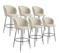 tectake Bar Stool Luana Cream/Black Set Of 6 TECTAKE Multicolor