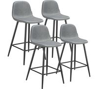 tectake Bar Stool Willow Dark Grey/Black Set Of 4 TECTAKE Multicolor