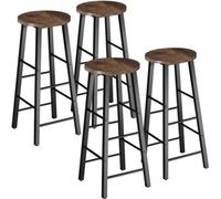 Tectake Bar Stools Keynes - Industrial Wood Dark, Rustic, Set Of 4