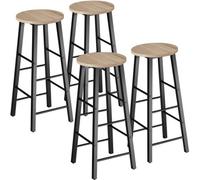Tectake Bar Stools Keynes - Industrial Wood Light, Oak Sonoma, Set Of 4