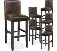 tectake Bar Stool Dover Antique Brown Set Of 6 TECTAKE Brown