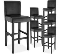 tectake Bar Stool Dover Black Set Of 6 TECTAKE Black