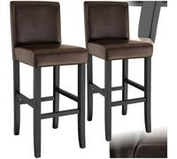 TecTake 2 Breakfast Bar Stools Made Of Artificial Leather - Brown